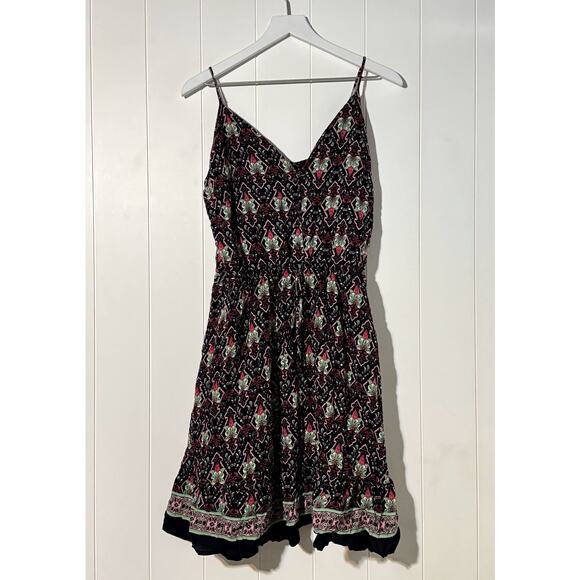 Pretty Garden Sundress Swing Mini Floral V-Neck Spaghetti Strap Size XL - Picture 2 of 10
